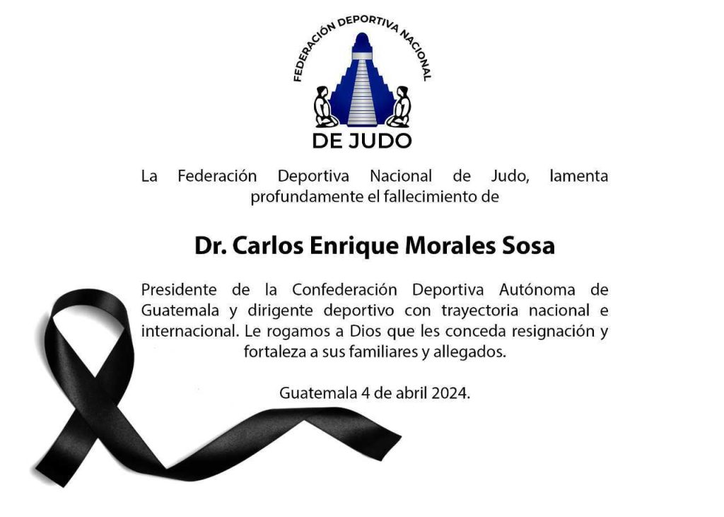 Nota de duelo. Dr. Carlos Enrique Morales Sosa